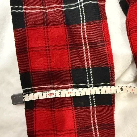 Abercrombie Kids Red Plaid Button-Up Shirt Size 9/10 - Long Sleeve Flannel - Picture 6 of 9